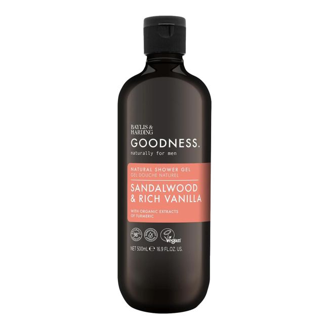 

Мужской гель для душа Goodness сандаловое дерево и насыщенная ваниль Baylis & Harding, 500 мл