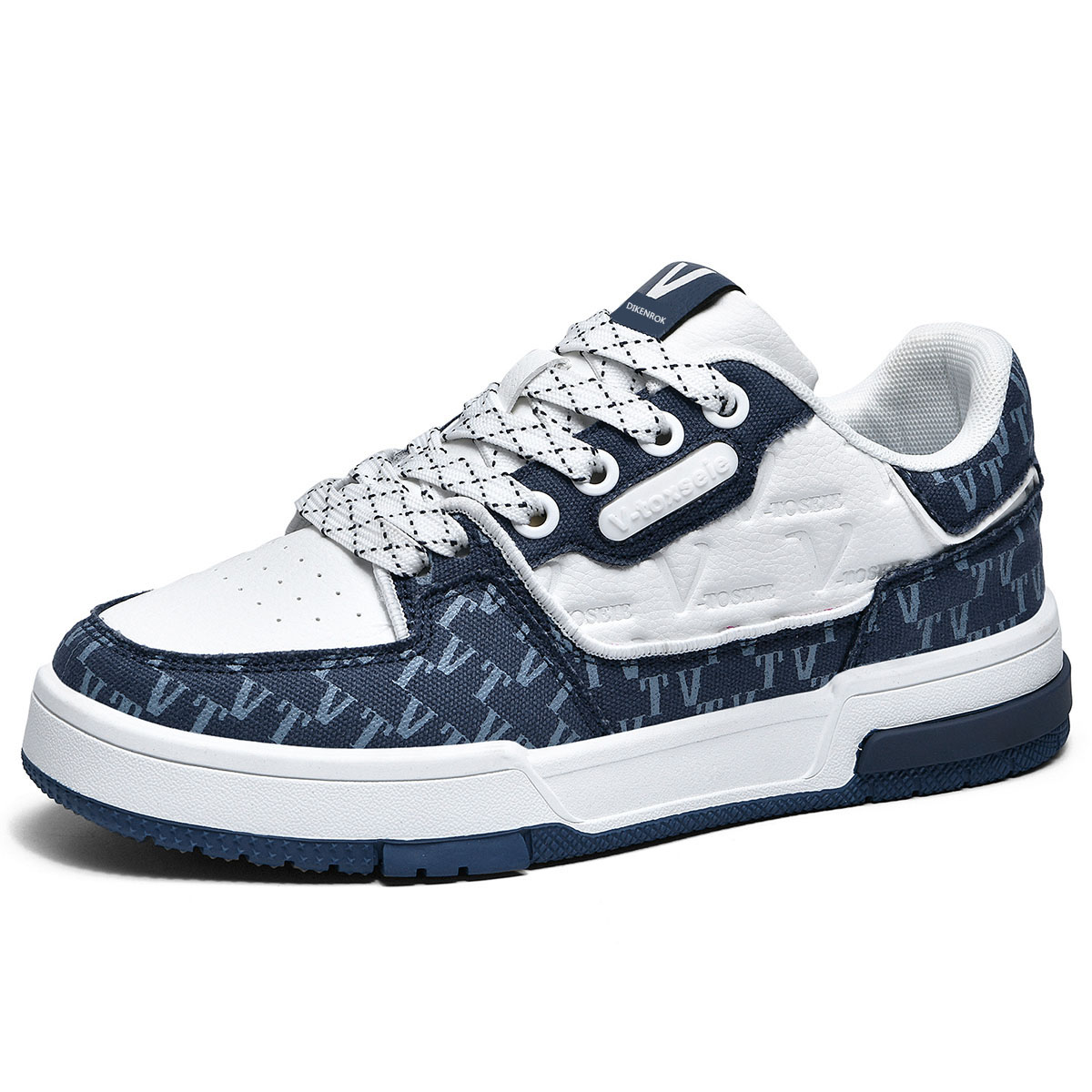 

DIKENROK Низкие скейтерские кроссовки унисекс бело-голубые, цвет White Blue[Thin 52050]