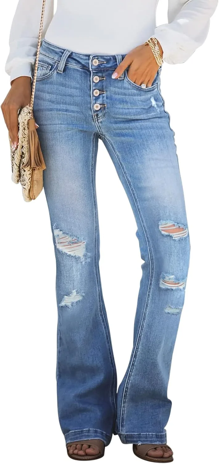 

Sidefeel женские джинсы с высокой талией и расклешенным низом