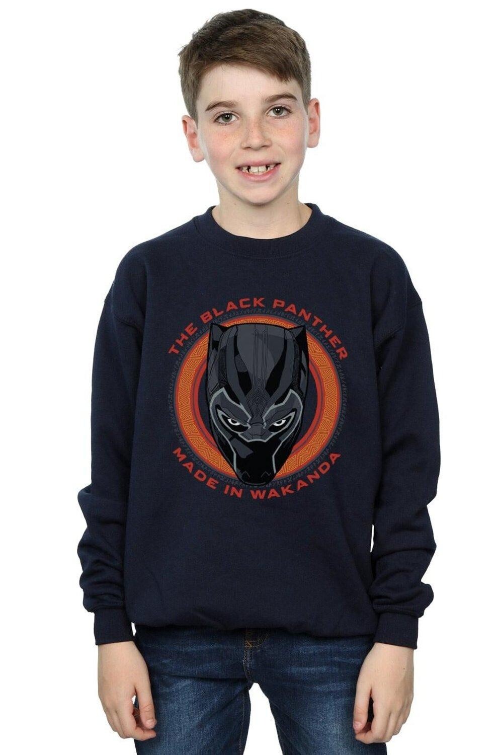 

Красный свитшот Black Panther Made in Wakanda Marvel, темно-синий