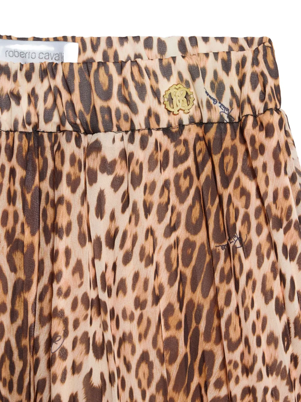 Юбка в складку с принтом ягуара Roberto Cavalli, коричневый — фото 2