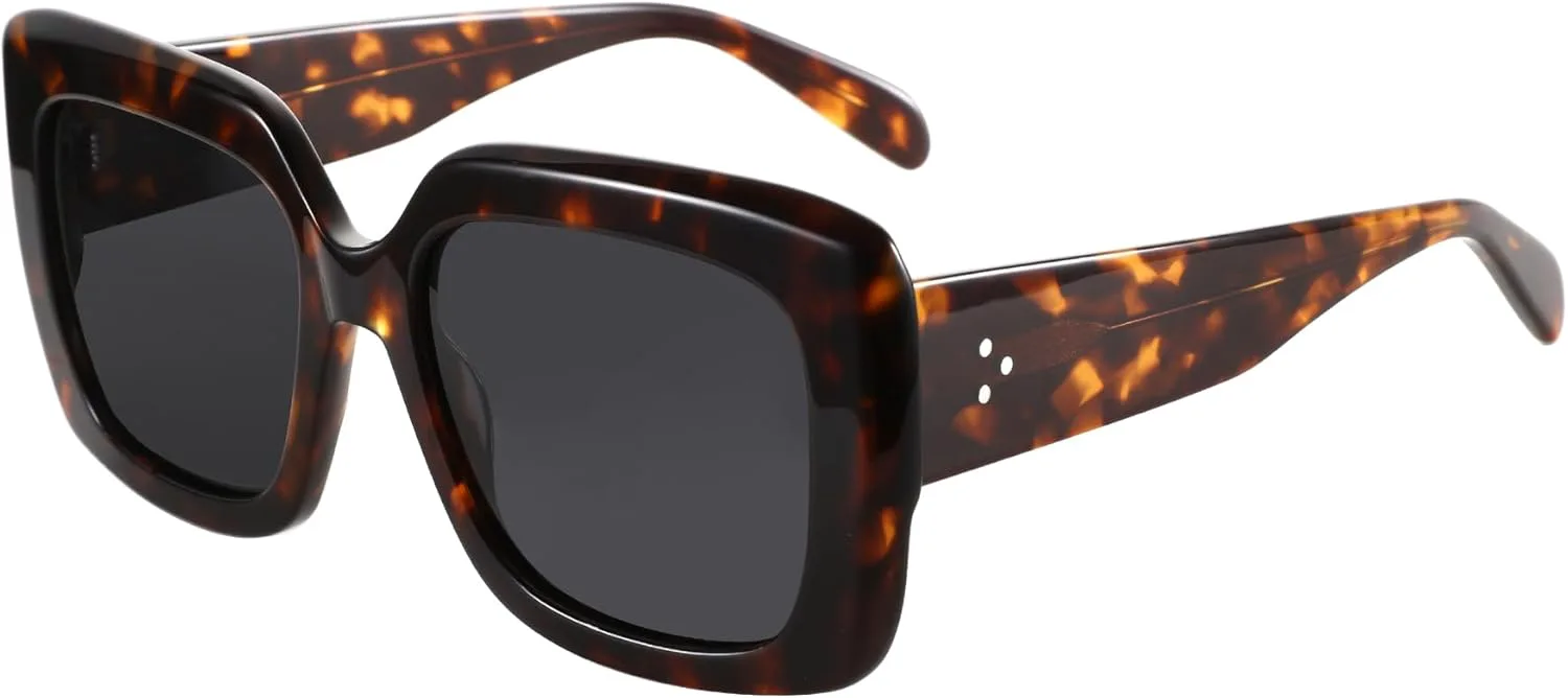 

Женские поляризованные солнцезащитные очки ZENOTTIC: модные классические солнцезащитные очки с защитой UV400, ретро-стиль, большая квадратная оправа, Demi