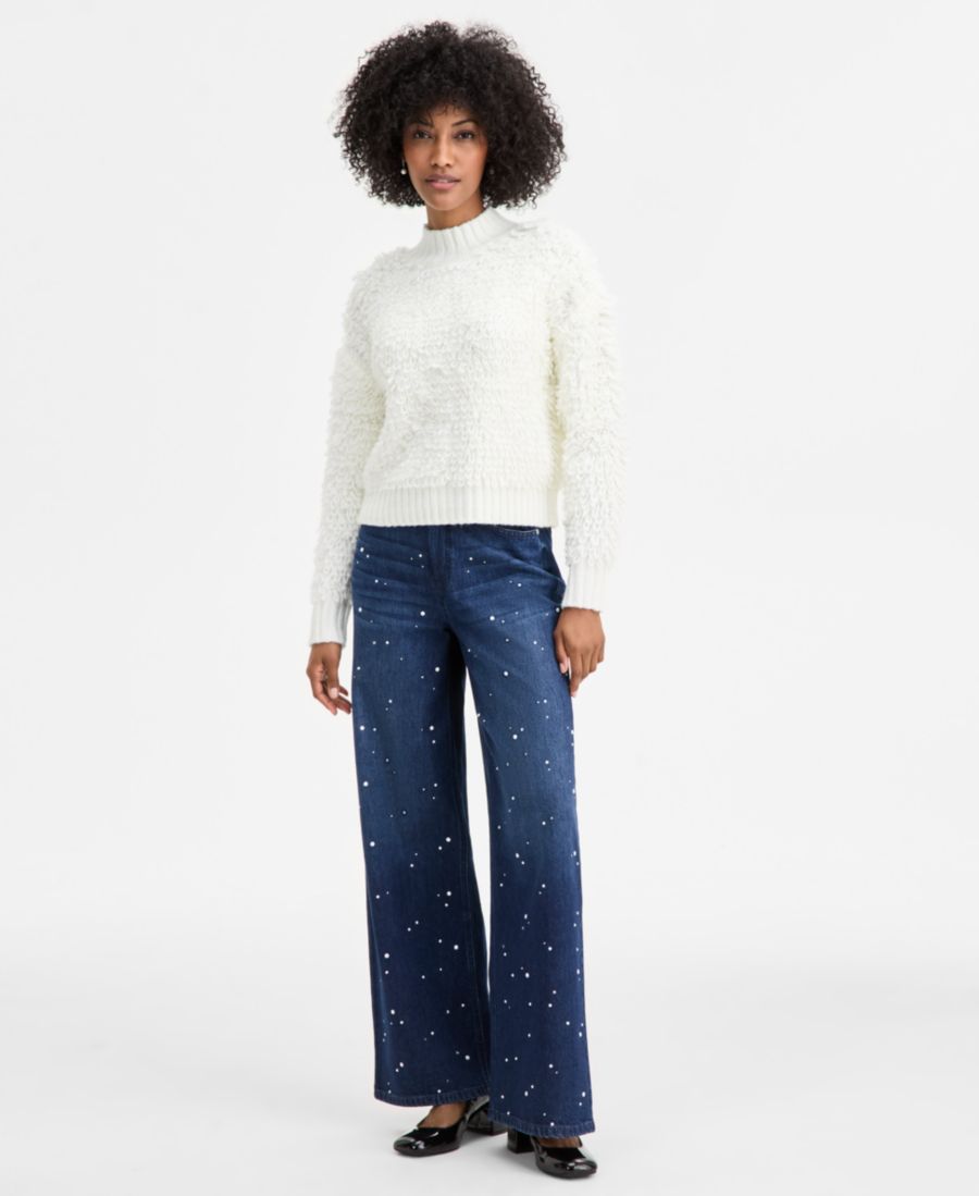 

Женский пуловер с плюшевой петлей, эксклюзивно от Macy's On 34th, Winter Ivory