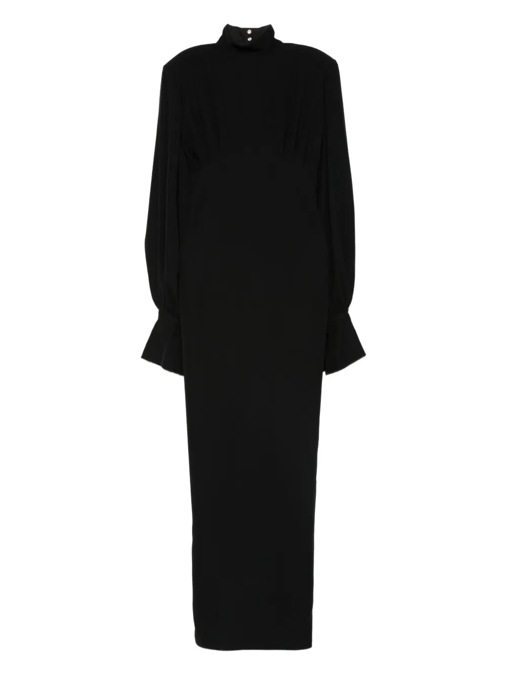 

Платье макси с высоким воротником и рукавами колокол Vestiaire D'Un Oiseau Libre, черный