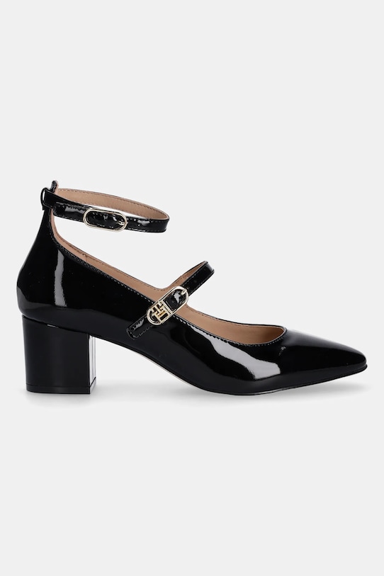 Кожаные босоножки Pump Double Strap из лаковой кожи Tommy Hilfiger, черный — фото 2