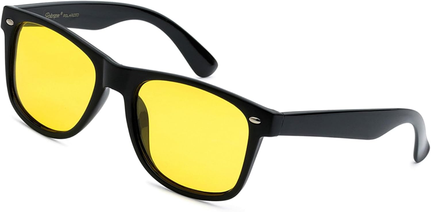 

Поляризованные солнцезащитные очки PolarSpex для мужчин и женщин – защита от УФ-излучения, прочные и легкие, в стиле ретро, ​​идеально подходят для вождения и рыбалки, Black | Night Driving Yellow