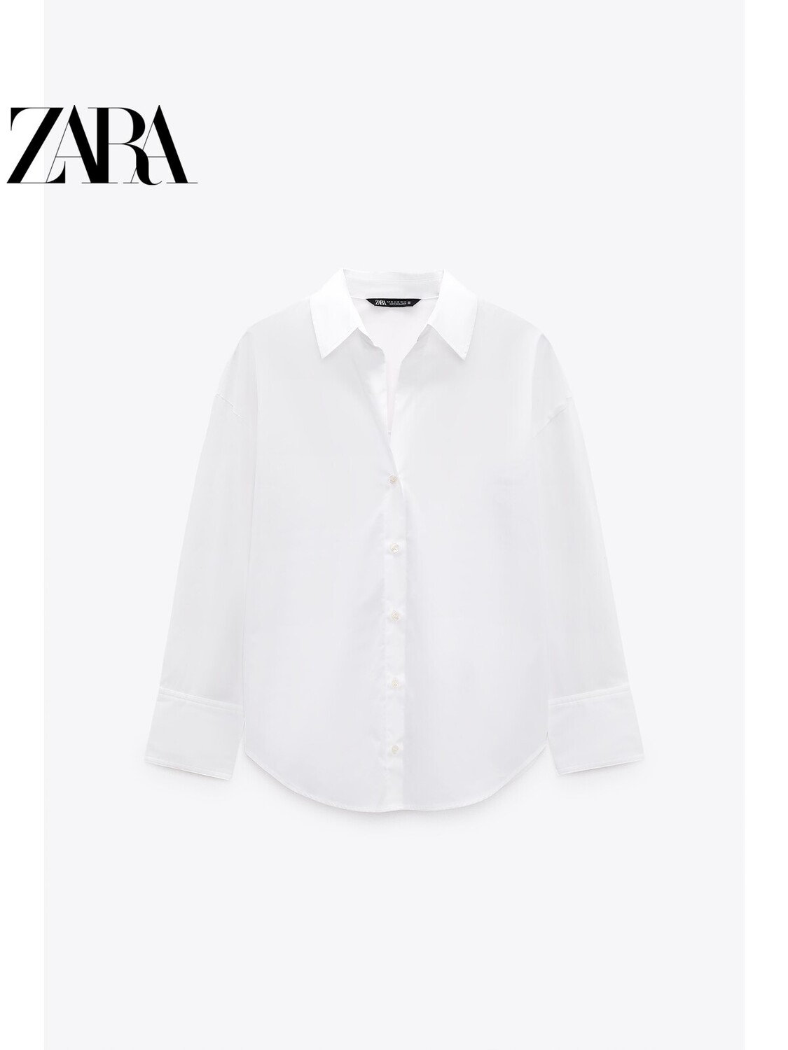 

Рубашка Zara с длинными рукавами и лацканами, белый