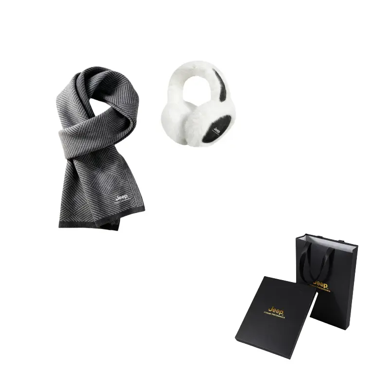 

Вязаный шарф Unisex Jeep, темно-серый scarf+белый черный plush earmuff