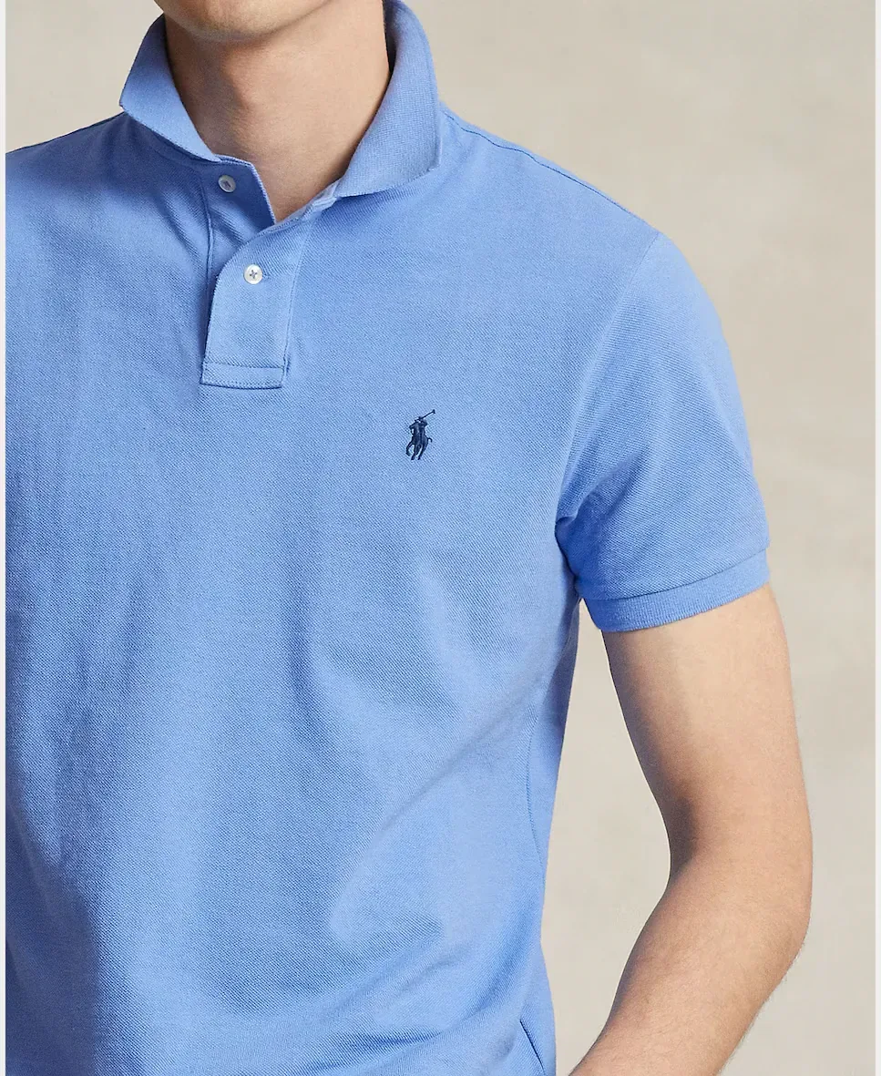 Мужское поло из пике Custom Polo Ralph Lauren, синий — фото 3