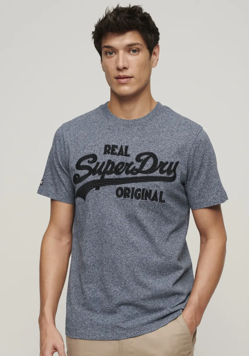 

Рубашка с принтом Superdry "SD-EMBROIDERED VL T SHIRT", синий