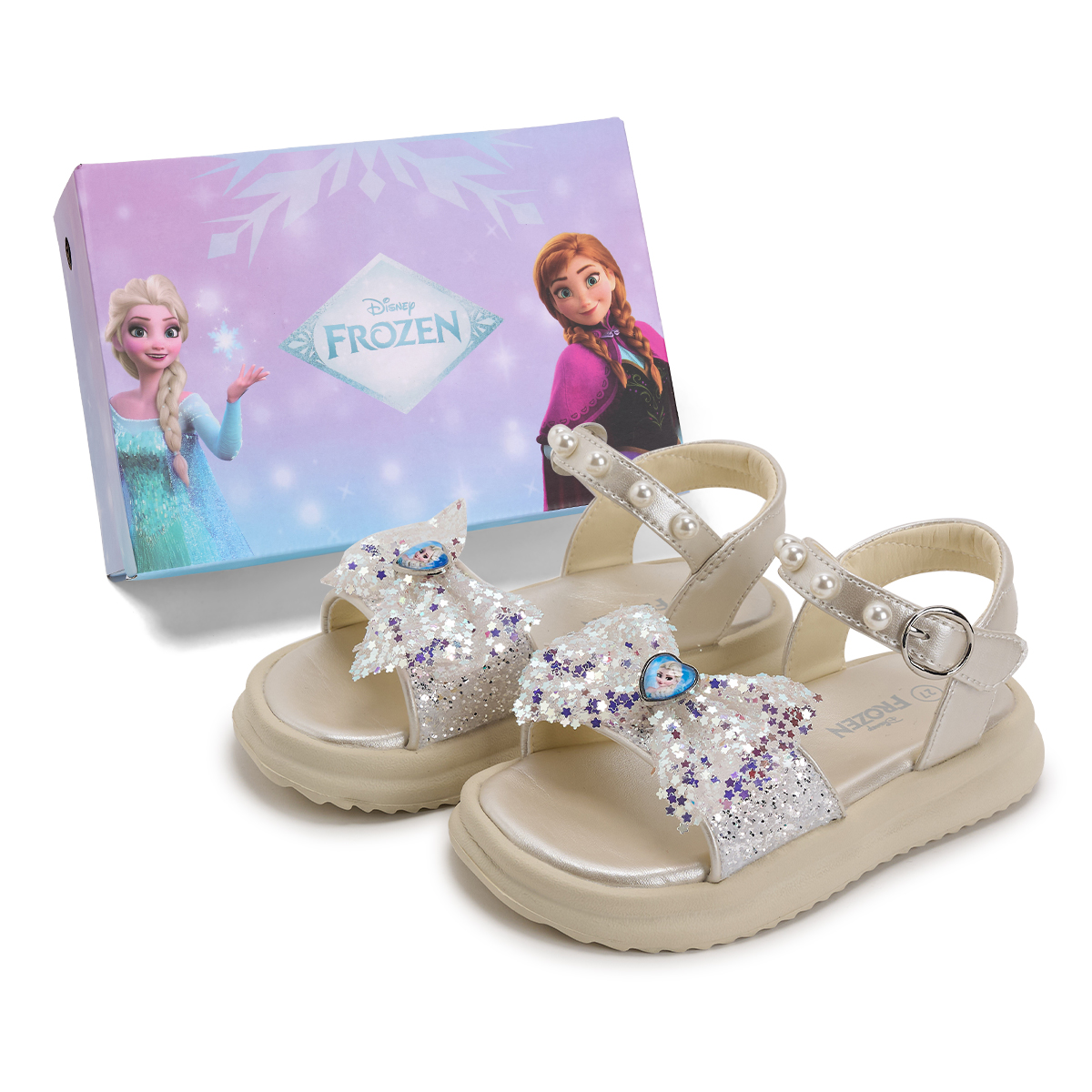 Сандалии для детей из мультфильма «Холодное сердце» Disney, бежевый — фото 2