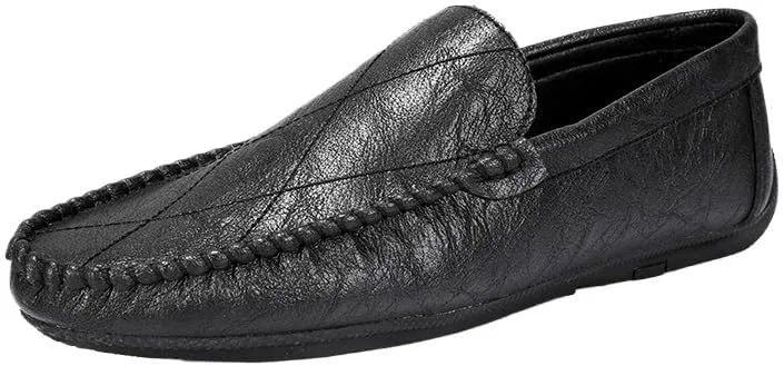 Лоферы мужские из экокожи, легкие, Comfortable, Black UOPYNE