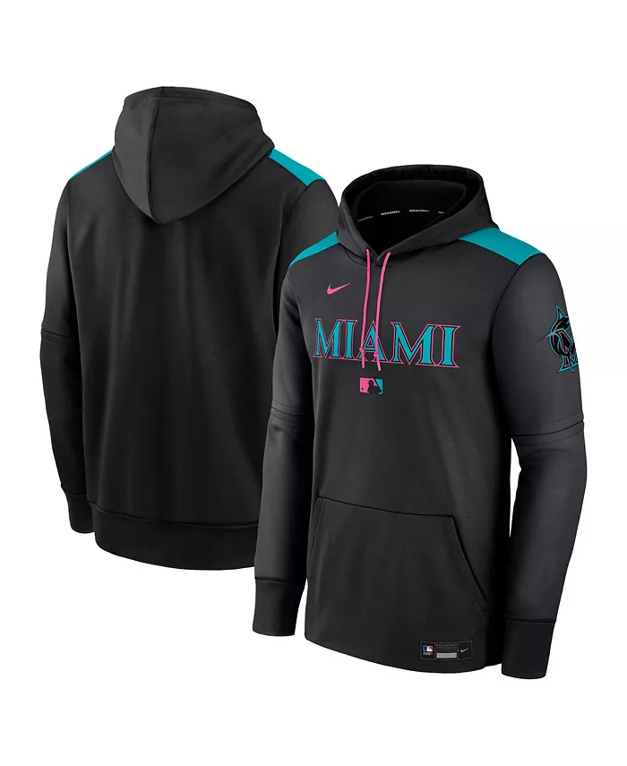 

Мужская черная толстовка с капюшоном Miami Marlins 2025 City Connect из коллекции Authentic Collection Therma Pullover Nike