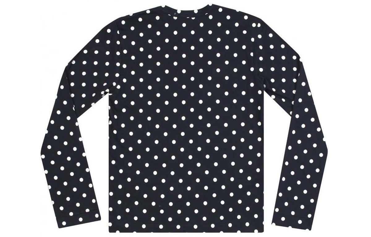 (WMNS) Футболка с длинными рукавами в горошек COMME des GARCONS PLAY, темно-синяя — фото 2