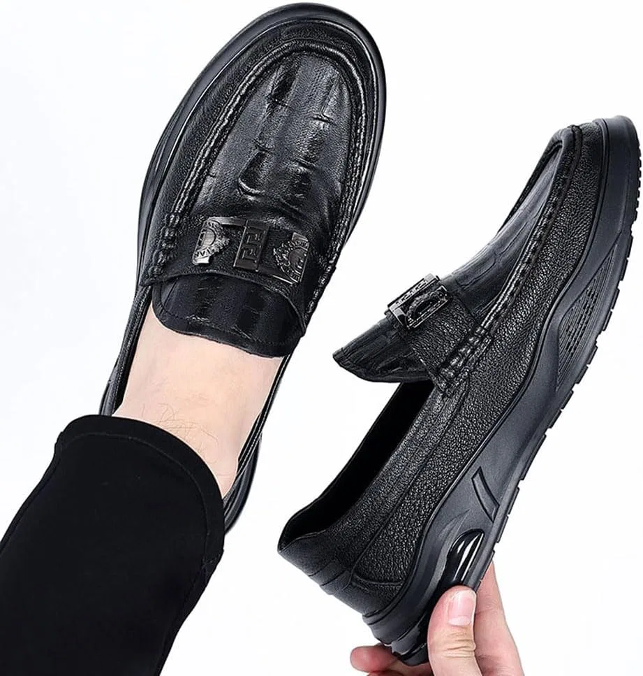 Herren-Slipper из этой книги с предложением Sohle, модные мягкие слипоны, Penny-Schuhe MANLADUO, Black — фото 2