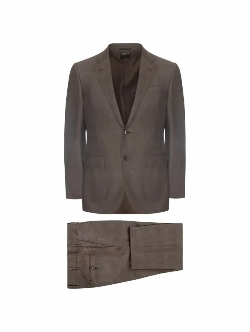 

Шерстяной костюм с микроузором Zegna, серый