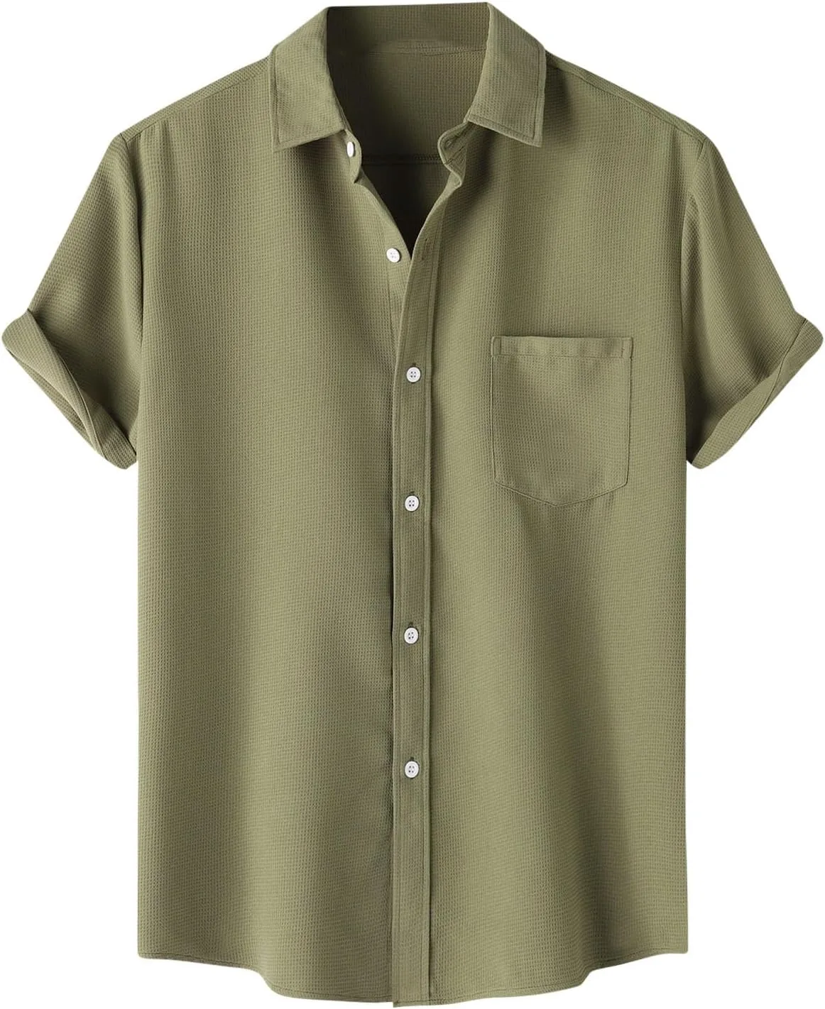 

Мужская повседневная рубашка с коротким рукавом, свободного кроя, без складок QUNPIU