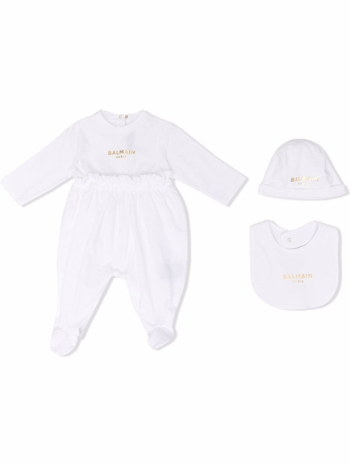 

Комплект для новорожденного с логотипом Balmain Kids, белый
