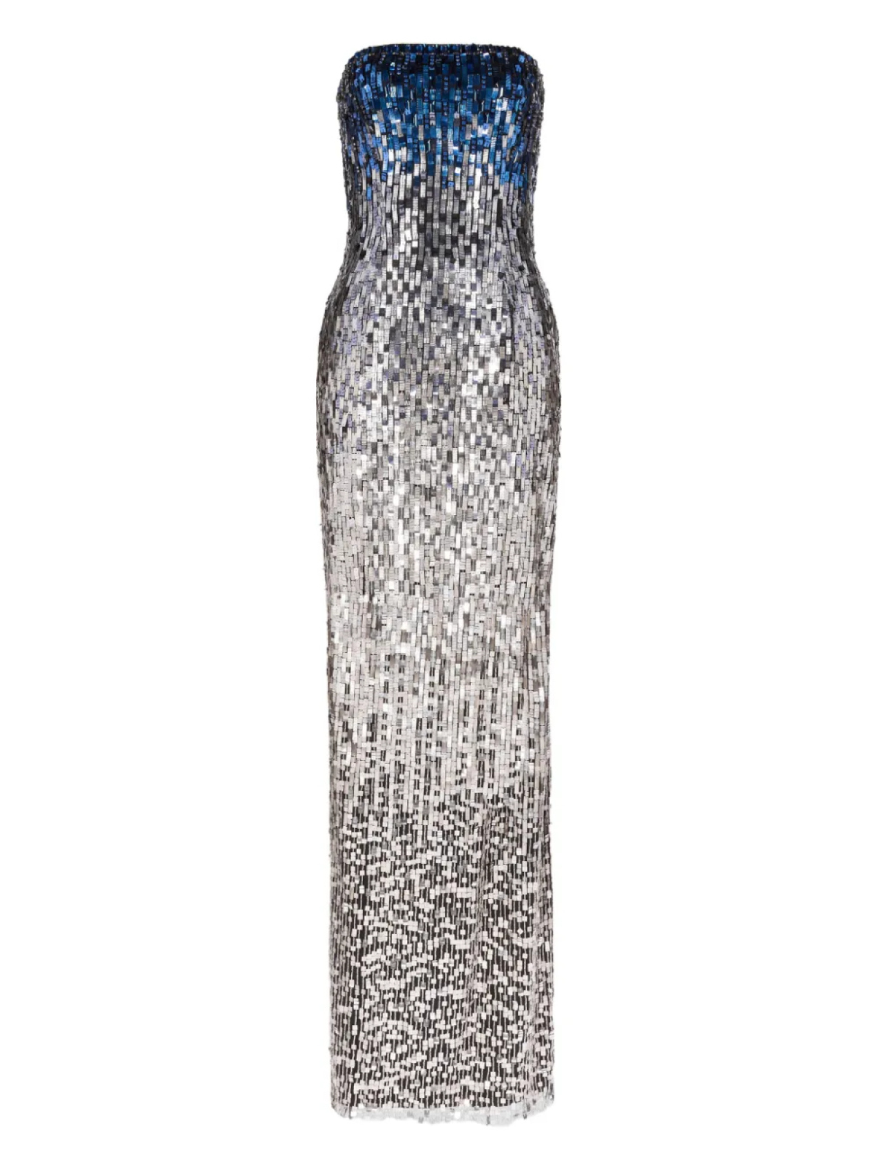 

Jenny Packham платье макси Lucille, серебряный