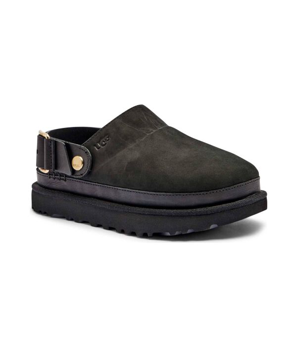 Кожаные туфли-мюли с золотыми башмаками Ugg, черный