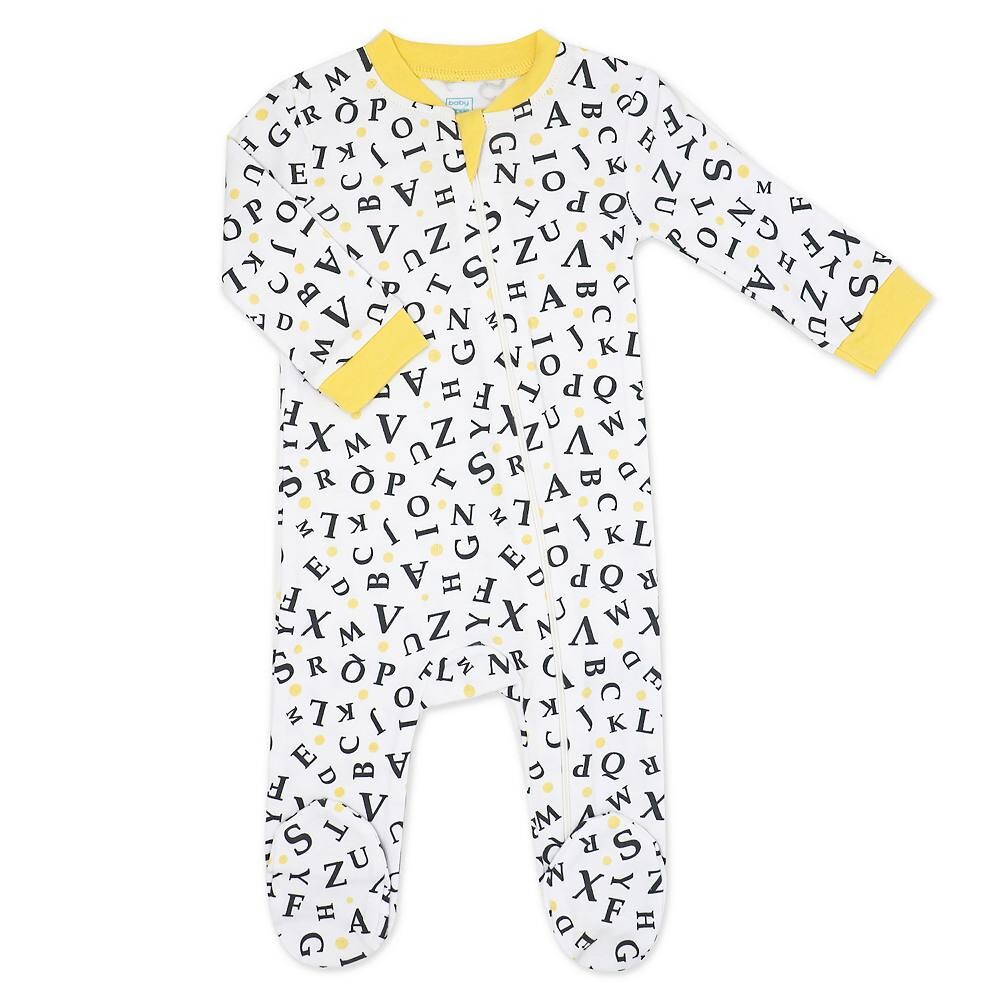 

Футболка Abcs на молнии из 100% хлопка для мальчиков и девочек Baby Mode, желтый