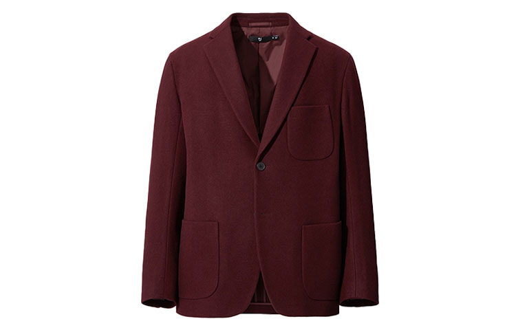 

FW20 Jil Sander Collaboration Series Деловой костюм для мужчин Maroon Uniqlo, темно-красный