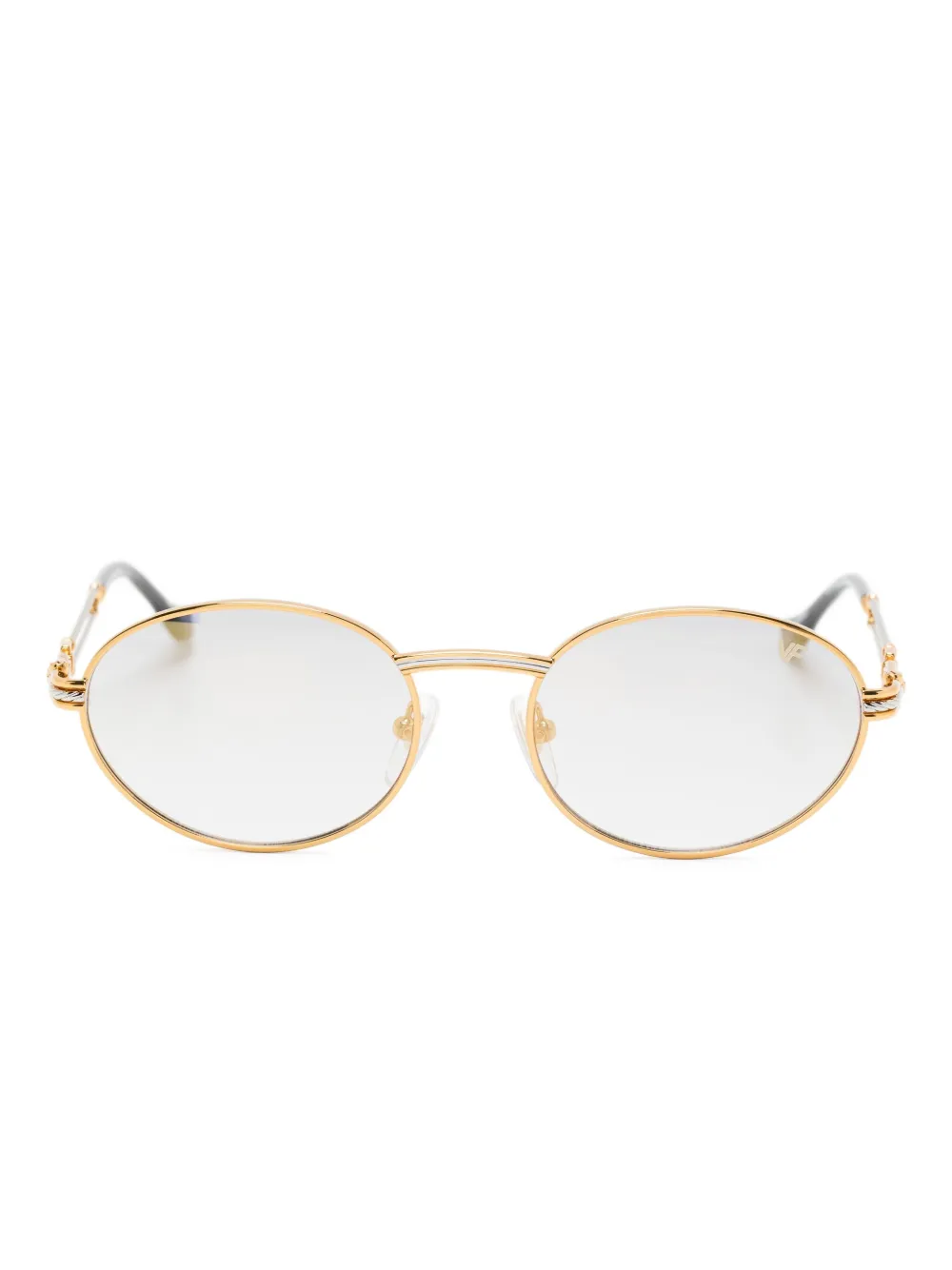 

Солнцезащитные очки в овальной оправе с двойной веревкой Vintage Frames Company, золотой