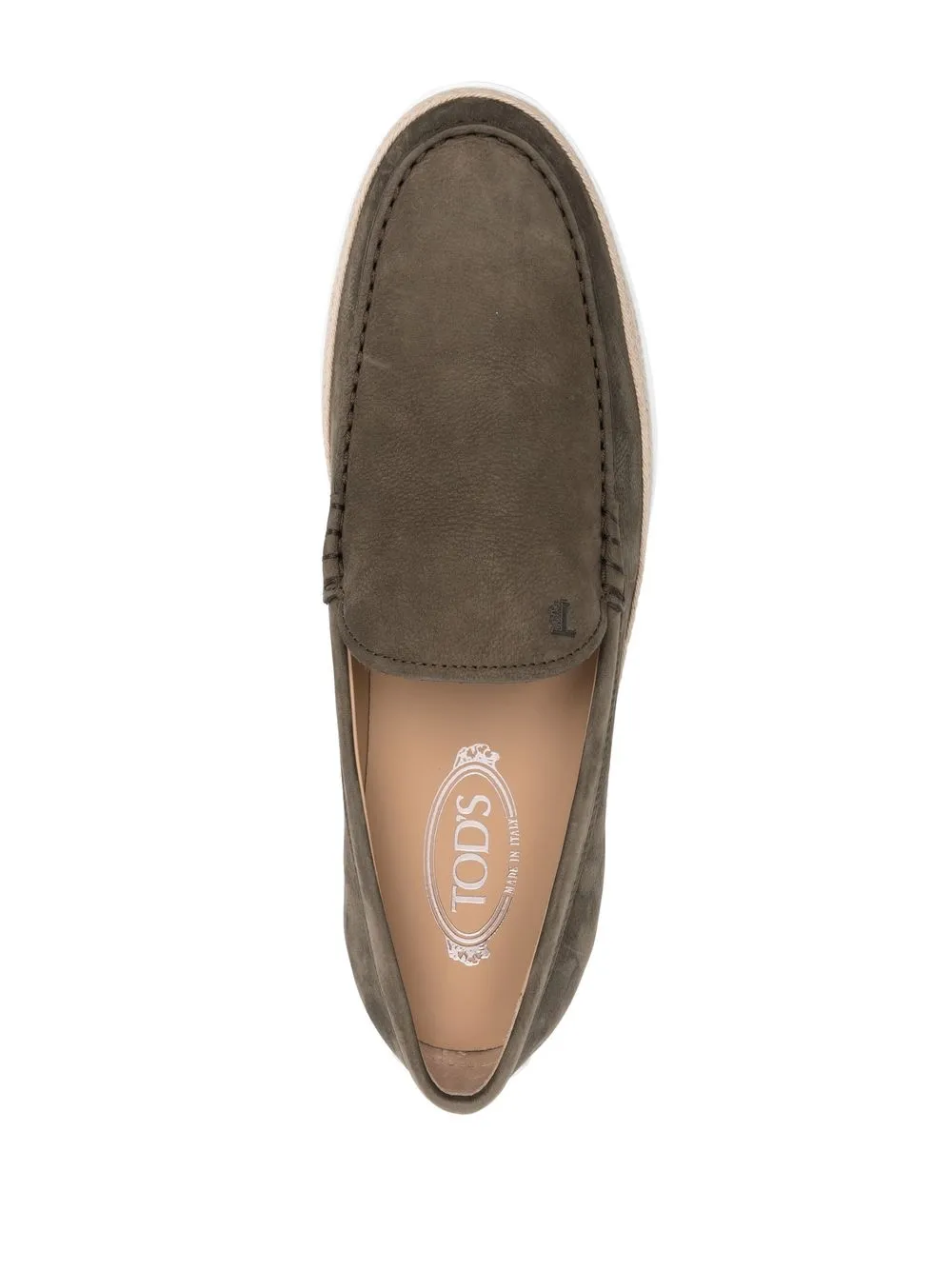 Лоферы с закругленным носком TOD'S, зеленый — фото 4