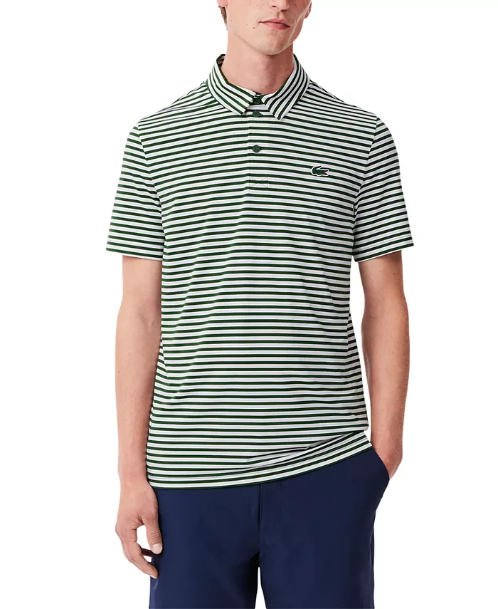 

Мужская полосатая поло с коротким рукавом для активного образа жизни Lacoste, зеленый
