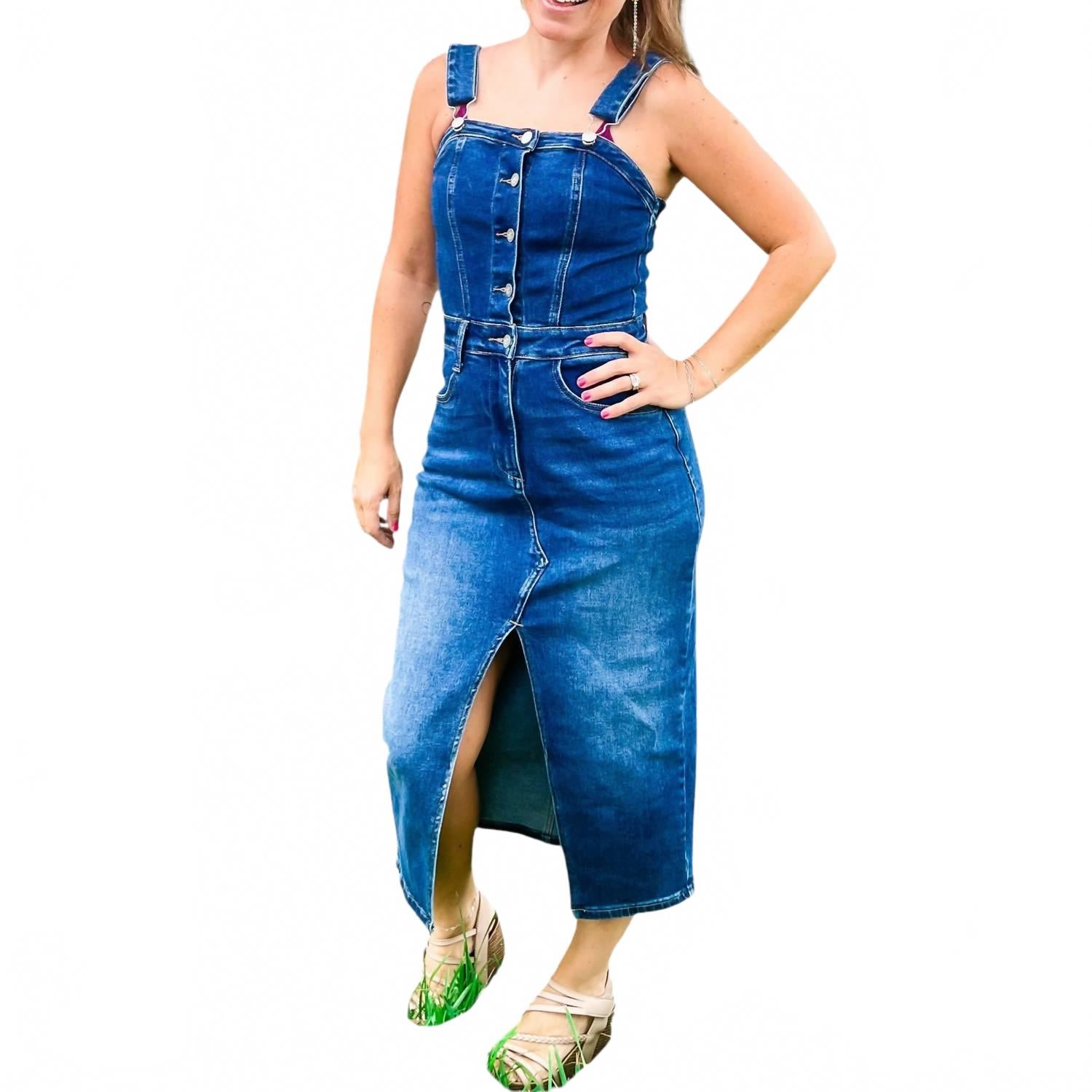 

Фрэнки Джинсовое платье-комбинезон в синем BLAKELEY