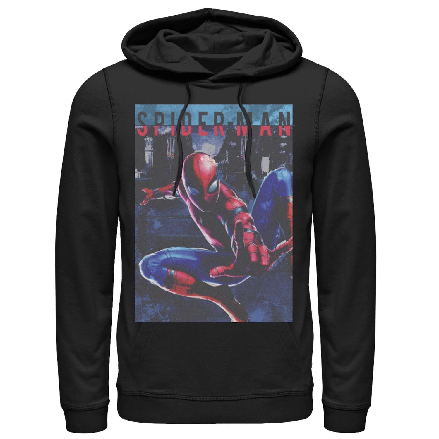 

Мужская толстовка с капюшоном и плакатом Swinging City с изображением Человека-паука Marvel Licensed Character