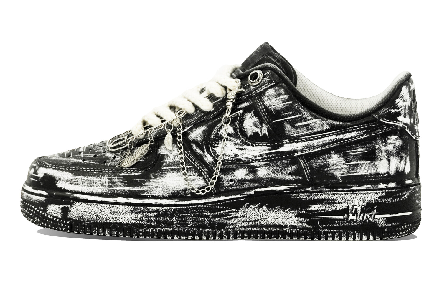 

Кроссовки Nike Air Force 1 Skateboarding Shoes Men Low-top White, черный
