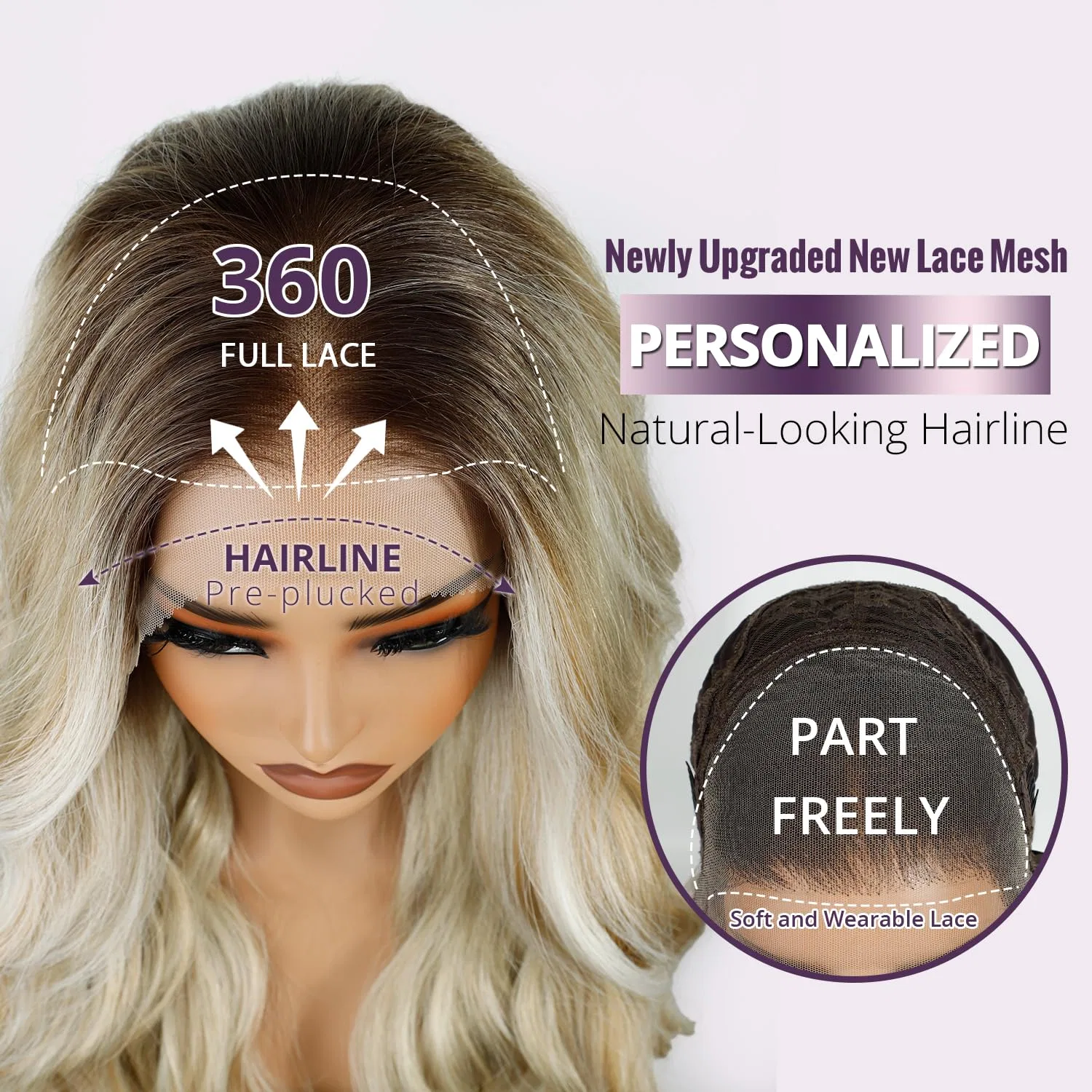 Синтетический парик Joedir Easy 360 Lace Front с глубоким пробором и волнистыми локонами Joedir, Ntsn10A/24S/24Y/1001G — фото 3