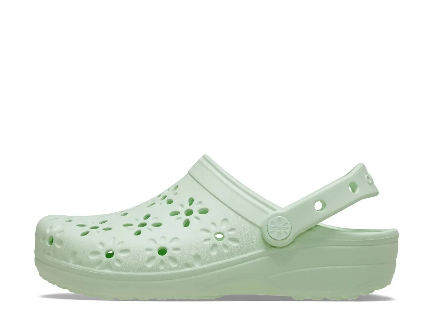 Сабо Crocs Floral Cut Out — женские, светло-зеленые — фото 2