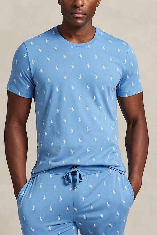

Хлопковая пижамная футболка Polo Ralph Lauren, синий