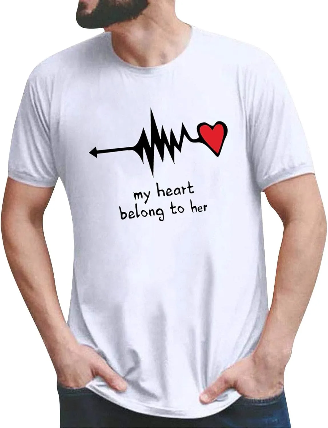 

Футболка My Heart Belong to Her с принтом для мужчин LCMTWX