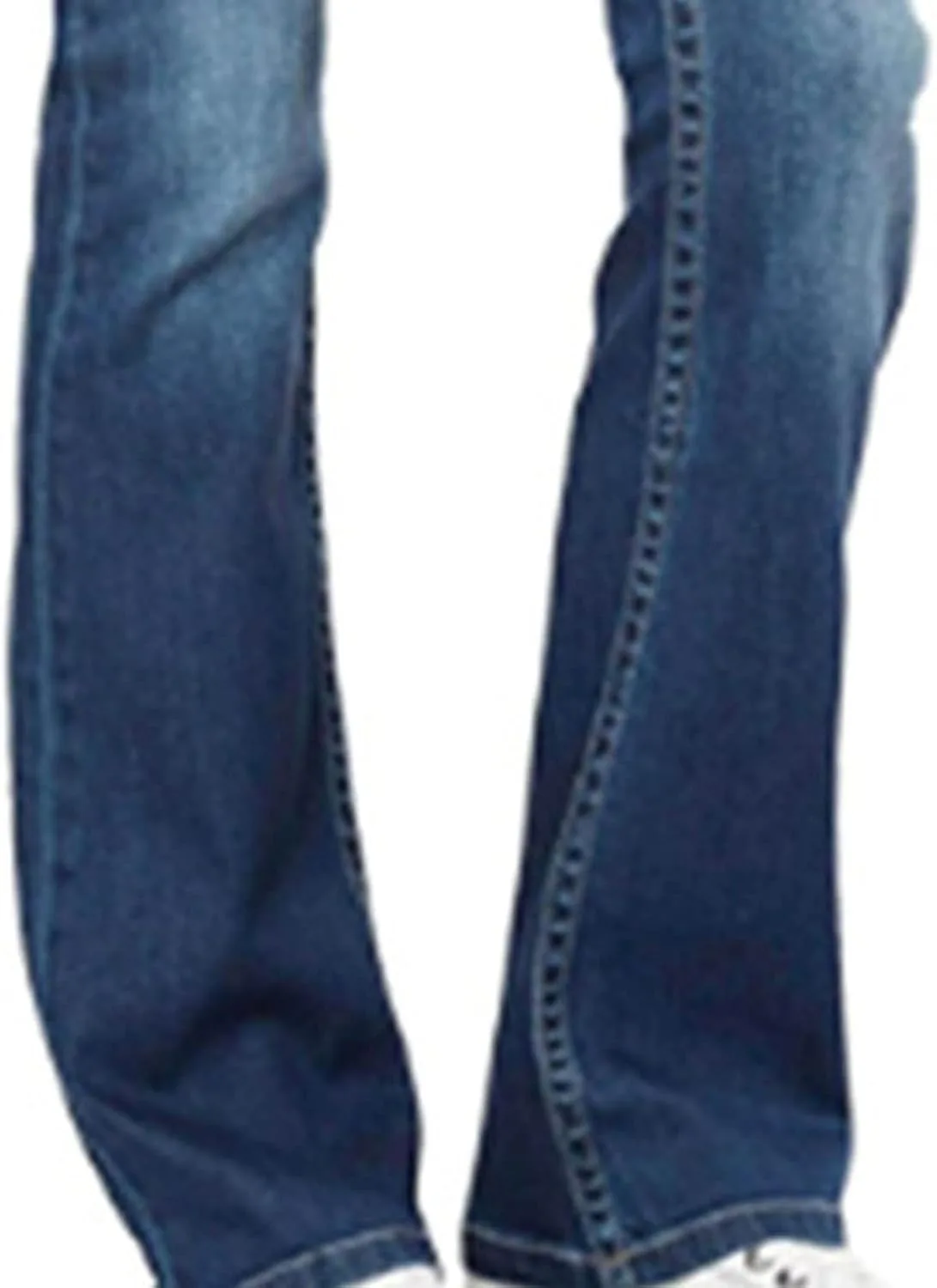 Женские потертые джинсы bootcut mid rise с эффектом стройности — фото 3