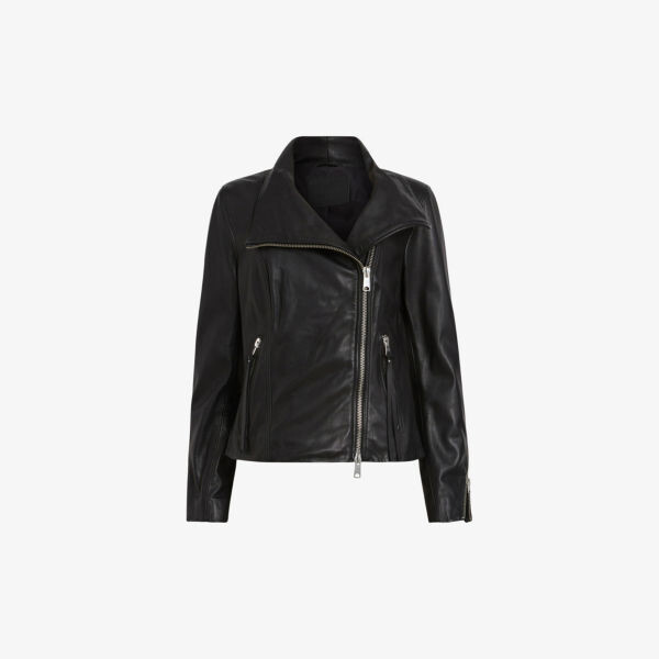 

Кожаная куртка Ellis с воротником-воронкой Allsaints, черный