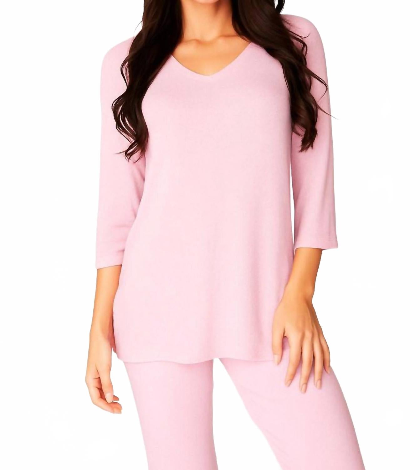 

French kyss Розовый топ-туника с рукавами 3/4 Tatiana Kashmira