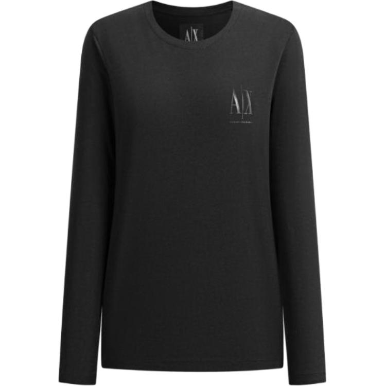 

Футболка с втачным рукавом AE для женщин ARMANI EXCHANGE, черный