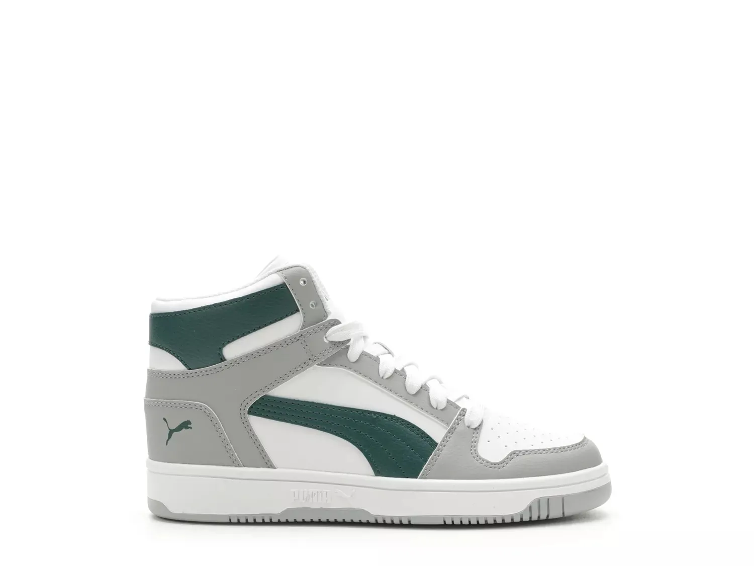 

Кроссовки Puma Rebound Layup SL High-Top — детские, белые/зеленые