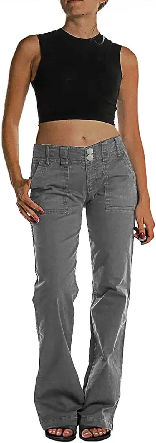 Джинсы клеш Women's Bootcut Jeans, серый — фото 2