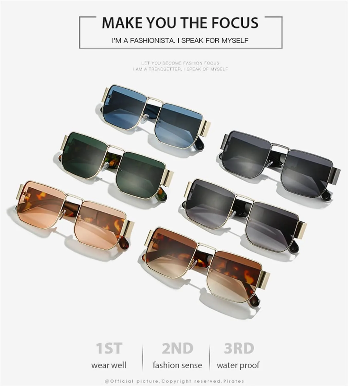 

Солнцезащитные очки GAOXIN в крупной оправе в стиле ретро с металлическим покрытием для мужчин и женщин, для отдыха на природе (Цвет: D, Размер: Средний), D