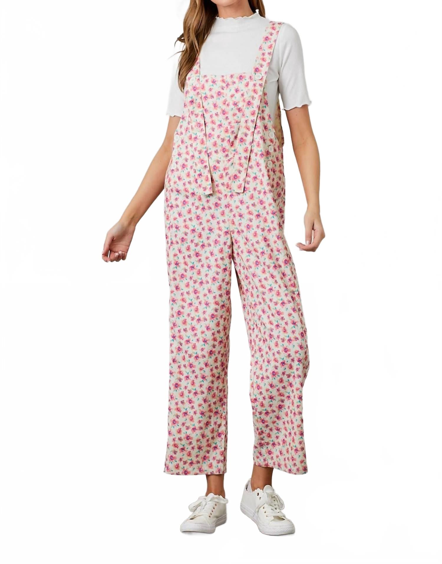 

Джинсы Corduroy Cutie Floral Overalls In Cream Multi Polagram