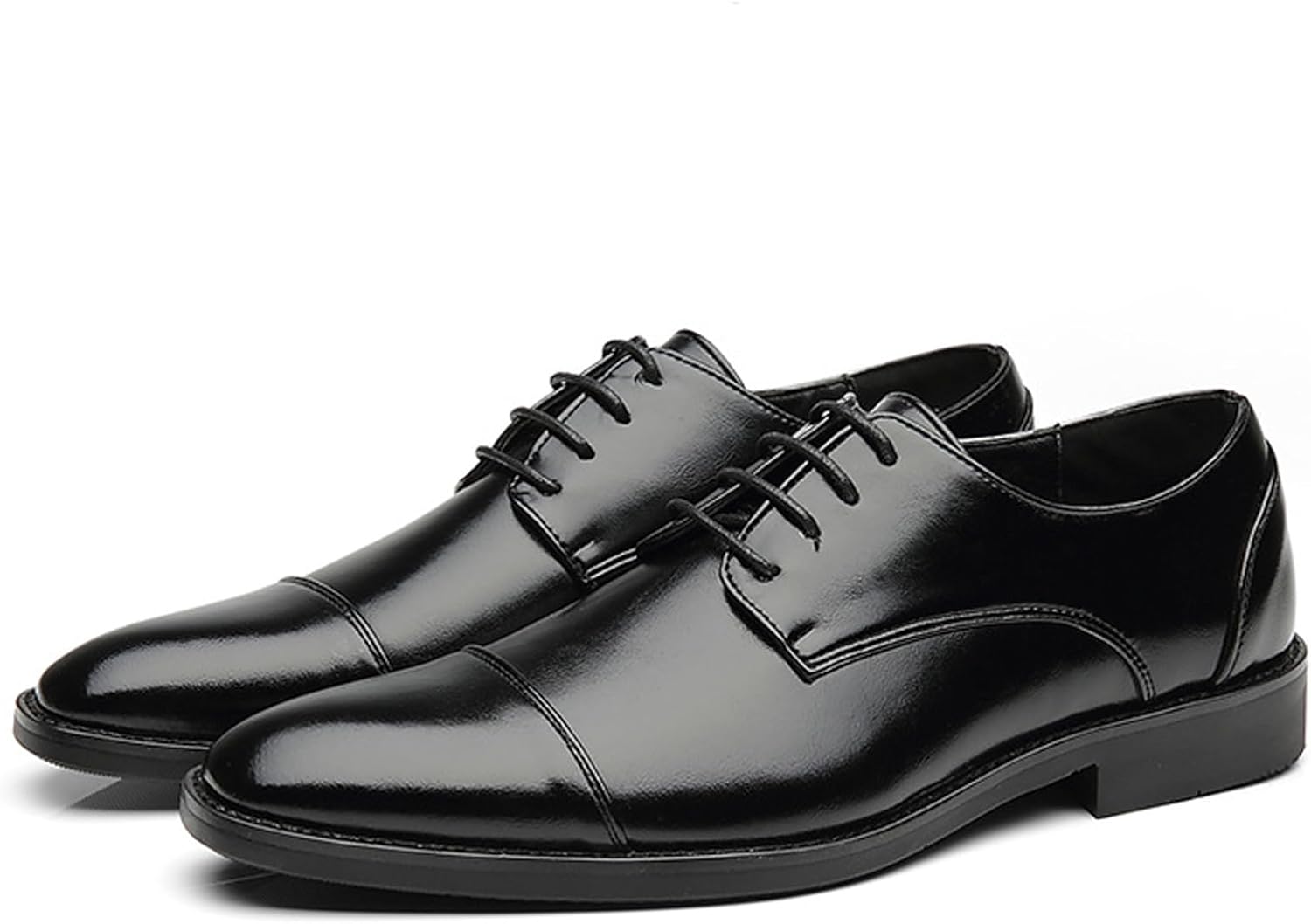 

Мужские кожаные классические оксфорды с закрытой шнуровкой и носком, удобные офисные, деловые, свадебные и туфли дерби Tznbgge, черный