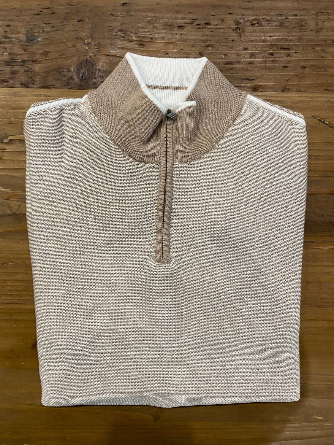 

Мужской свитер Forever Lux с молнией до середины груди в цвете Porcelaine Patent/ivory Raffi