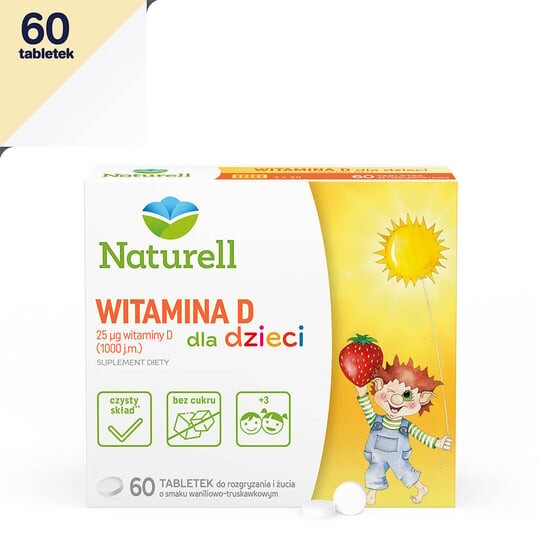 

Naturell Витамин D для детей, Добавка , жевательные таблетки, 60 штук
