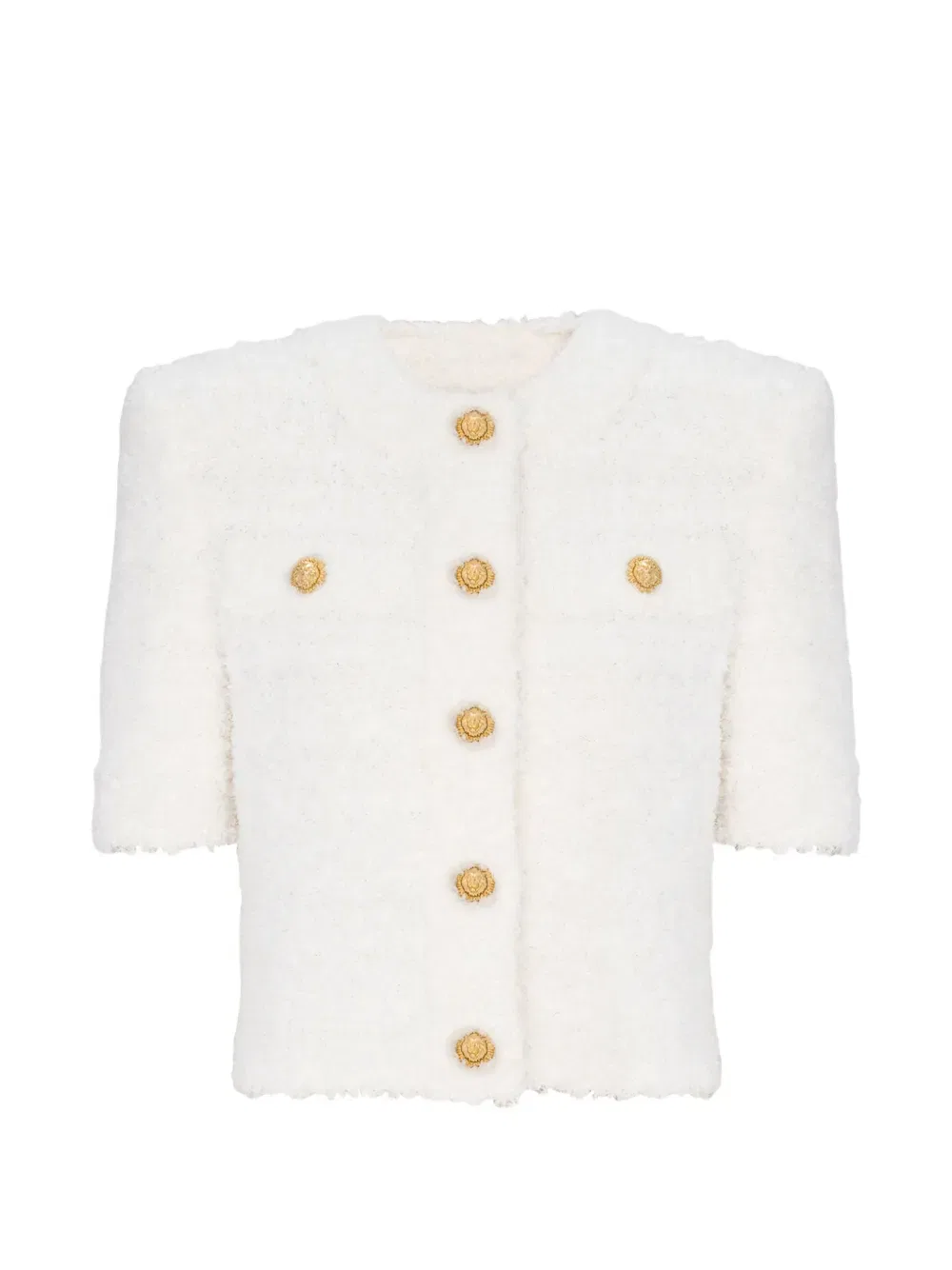Кардиган с коротким рукавом Balmain, нейтральный