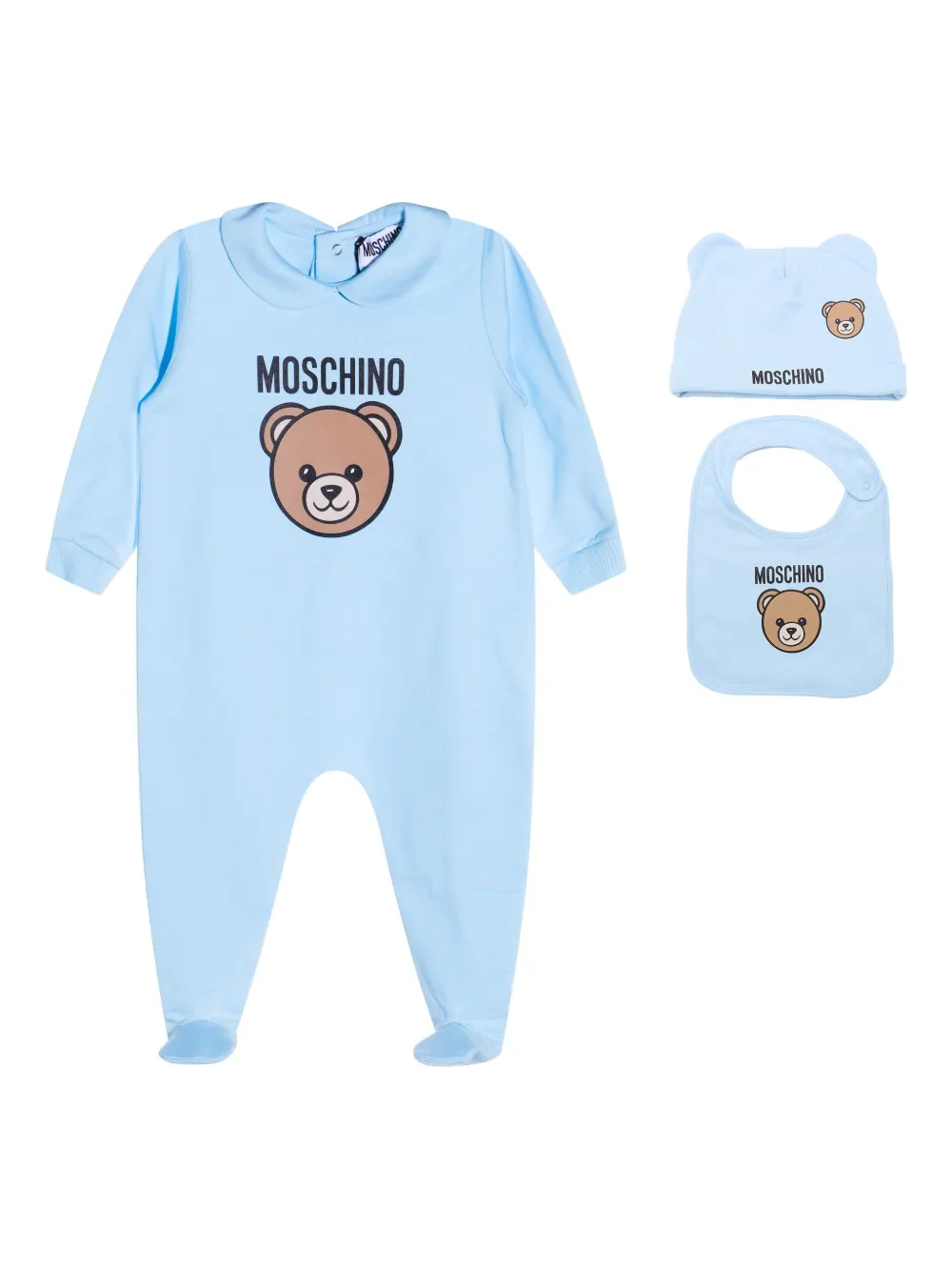

Комплект для новорожденного с принтом Тедди Moschino Kids, синий