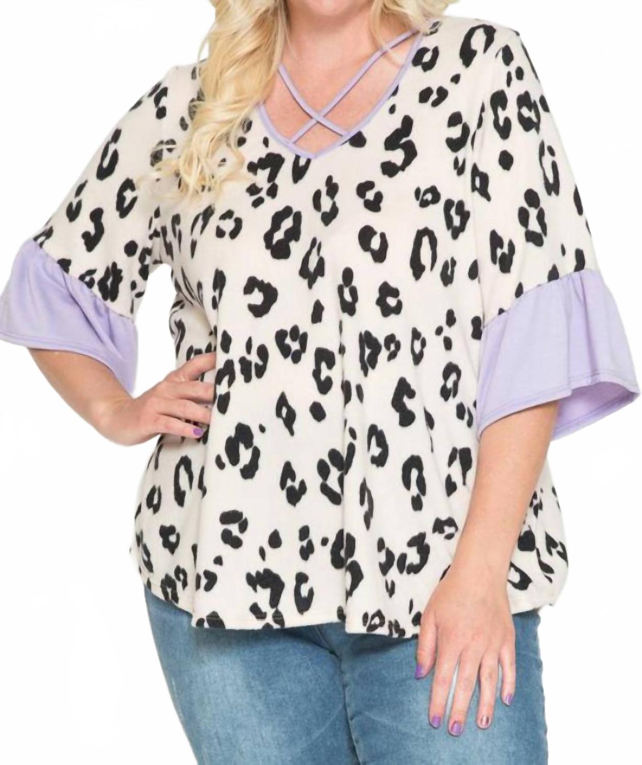 

Леопардовый топ с оборками на рукавах, многоцветный STORYTELLER